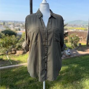 Maurices Striped Button-Up Blouse